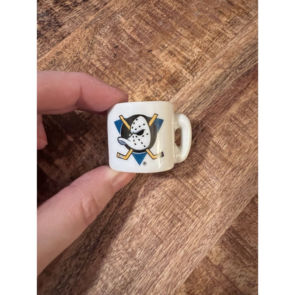 Mighty Ducks Mini Ceramic Mug Cup NHL 1.25" Vintage
